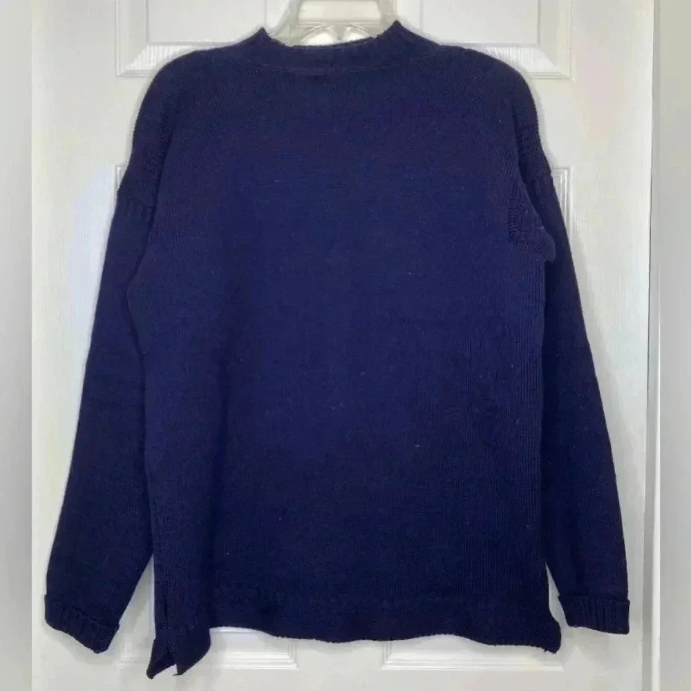 Vintage Men GANT navy Blue The Rugger 100% Wool L/s Knit Sweater Sz XL? England